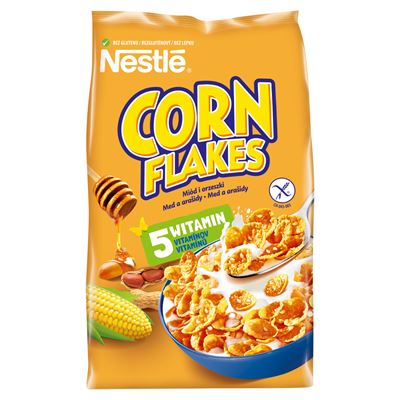 Nestle Corn Flakes Płatki kukurydziane Miód i orzeszki 400 g