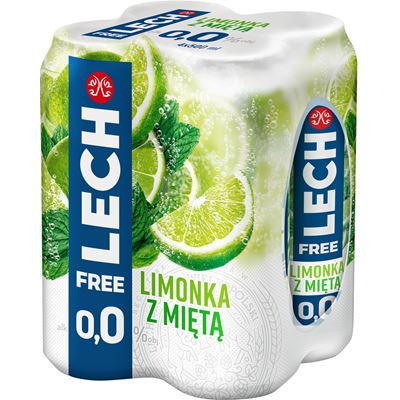 LECH Free Limonka Piwo bezalkoholowe 24 x 500 ml puszka [kaucja]