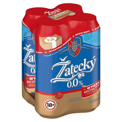 ZATECKY Svetly Lezak Piwo bezalkoholowe 4 x 500ml puszka [kaucja]
