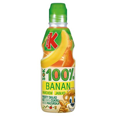KUBUŚ Sok 100% banan marchew jabłko 12 x 300 ml [kaucja]