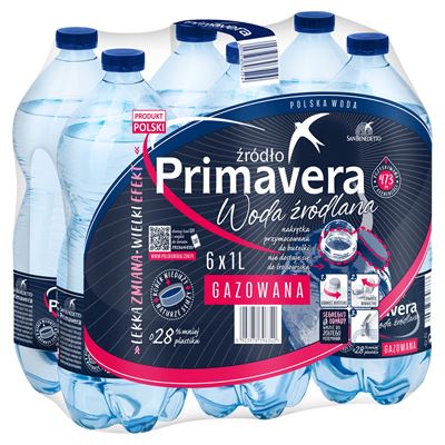 PRIMAVERA Woda źródlana gazowana 6 x 1 l [kaucja]