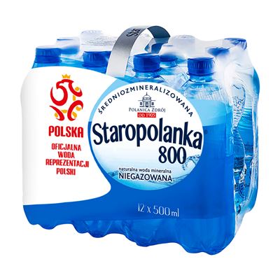 STAROPOLANKA 800 Woda niegazowana 12 x 500 ml [kaucja]