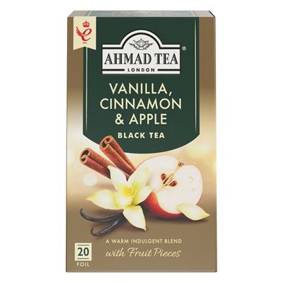 AHMAD TEA Herbata czarna o smaku wanilii, cynamonu i jabłka 20 torebek