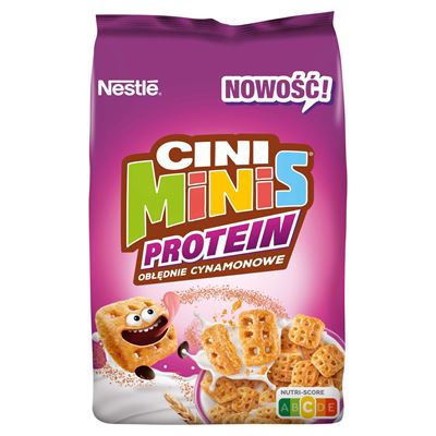 CINI MiNiS Protein Płatki śniadaniowe w kształcie gofrów o smaku cynamonowym 400 g
