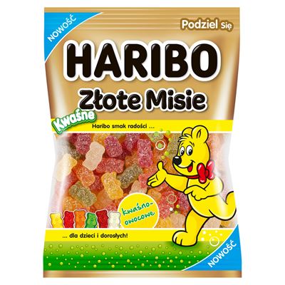 HARIBO Złote Misie Żelki o smaku owocowym kwaśne 160 g
