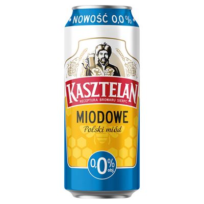KASZTELAN Piwo bezalkoholowe Miodowe 0% 24 x 500 ml [kaucja]