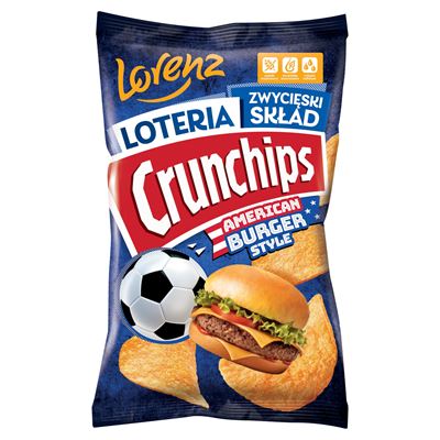 Crunchips Chipsy ziemniaczane o smaku amerykańskiego burgera 130 g