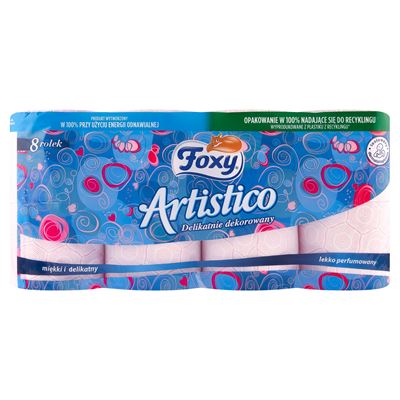 Foxy Artistico Papier toaletowy delikatnie dekorowany 8 rolek