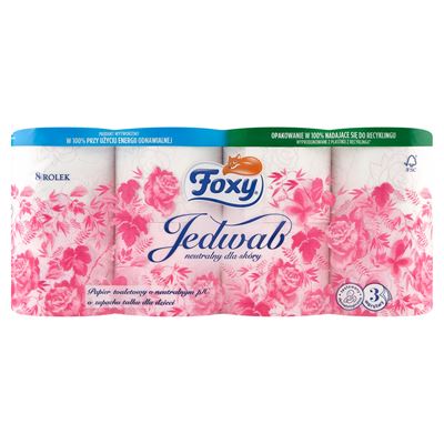 Foxy Jedwab Papier toaletowy 3 warstwowy 8 rolek