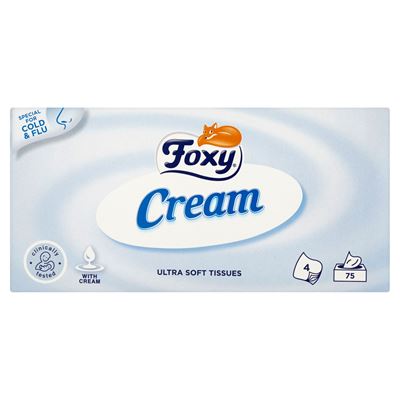 Foxy Cream Ultra miękkie chusteczki 4 warstwowe 75 sztuk