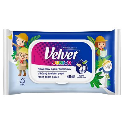 Velvet Junior Nawilżany papier toaletowy 48 sztuk 1 opakowanie