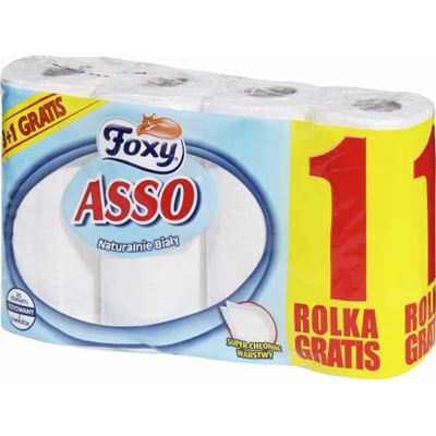 FOXY Asso Naturalnie biały Ręcznik papierowy 3+1 rolka gratis