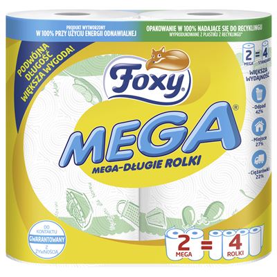 Foxy Mega długie rolki ręcznik papierowy 2 rolki