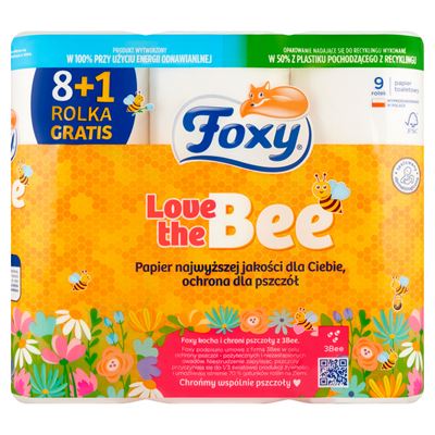 Foxy Papier toaletowy Love the Bee 9 rolek