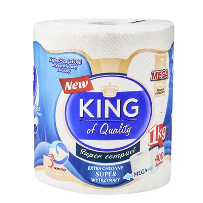 KING of Quality Super Compact Ręcznik papierowy 400 listków 3 warstwowy 1 rolka