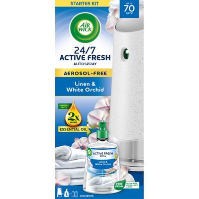 AIR WICK Active Fresh Automatyczny odświeżacz powietrza komplet Świeże Pranie & Orchidea 228 ml