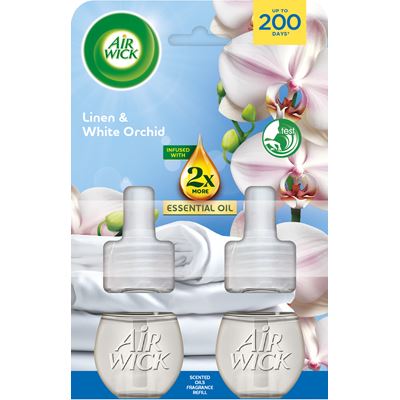 AIR WICK Essential Oils Wkład do elektrycznego odświeżacza powietrza Świeże Pranie & Orchidea 2 x 19 ml