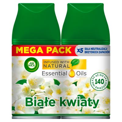 AIR WICK Wkład do automatycznego odświeżacza powietrza białe kwiaty 2 x 250 ml
