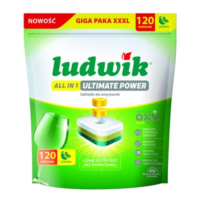 ludwik All in One Ultimate Power Tabletki do zmywarek lemon 120 sztuk