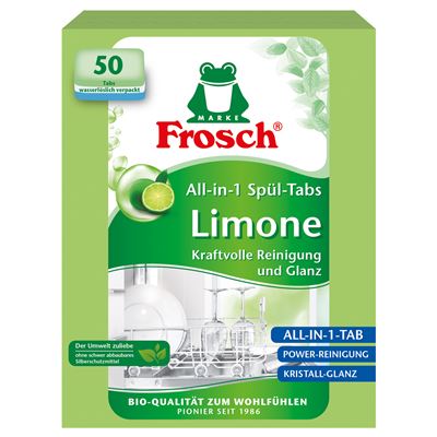 Frosch All in 1 Tabletki do zmywarki limone 50 sztuk 900 g