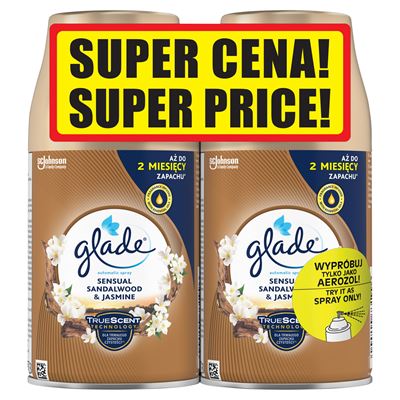 glade by brise Automatic Spray Drzewo sandałowe i jaśmin Zapas do odświeżacza powietrza 269 ml 2 sztuki