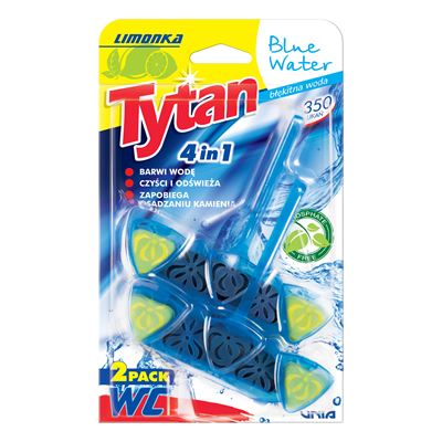 TYTAN Zawieszka do toalety barwiąca wodę 4w1 Blue Water Lime 2x40g