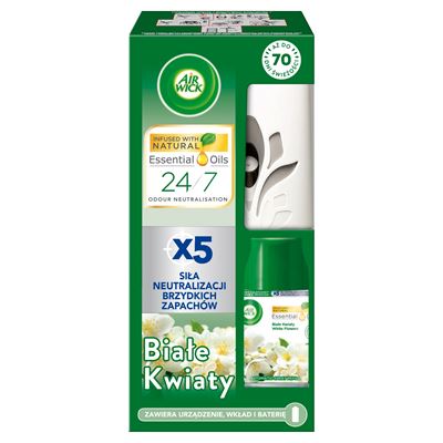 AIR WICK Odświeżacz powietrza i wkład białe kwiaty 250 ml