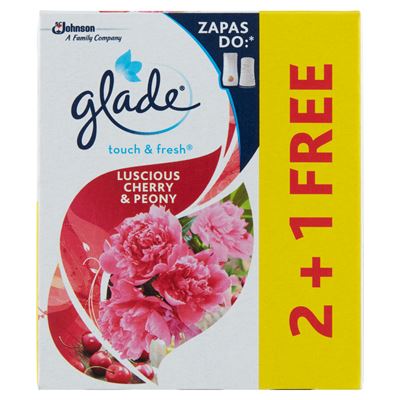 glade by brise One Touch Rozkoszna wiśnia z piwonią Zapas do odświeżacza powietrza 3 x 10 ml