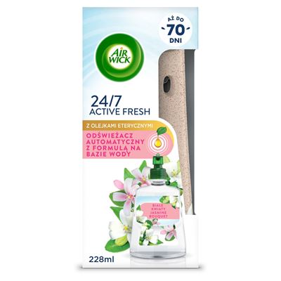 AIR WICK Active Fresh Odświeżacz automatyczny z formułą na bazie wody i wkład białe kwiaty 228 ml