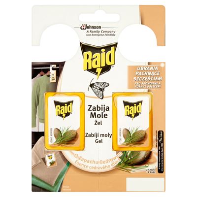 Raid Zawieszki przeciw molom z naturalnym olejkiem cedrowym 2 sztuki