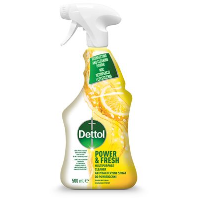 Dettol Power & Fresh Spray antybakteryjny Cytryna 499 g