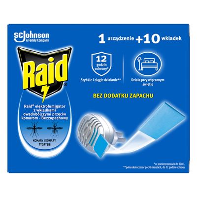 Raid Elektrofumigator przeciw komarom Bezzapachowy