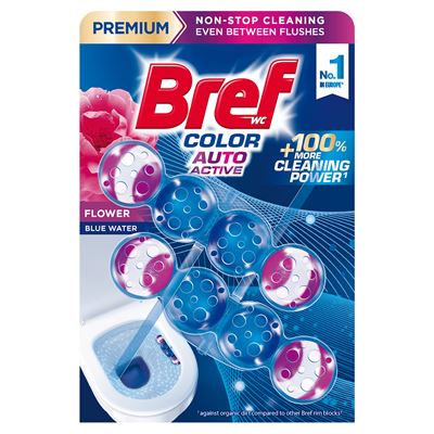Bref WC Color Auto Active Flower Zawieszka myjąco-zapachowa do WC 2 x 50 g