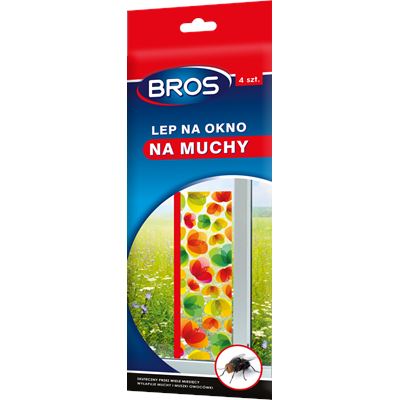 Bros Lep na okno na muchy, 1 opakowanie: 4 sztuki