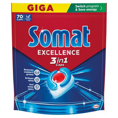 Somat Excellence Kapsułki do zmywarki 3w1 70 sztuk
