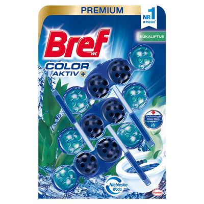 Bref WC Color Aktiv+ Zawieszka do muszli WC eukaliptus 50 g 3 sztuki