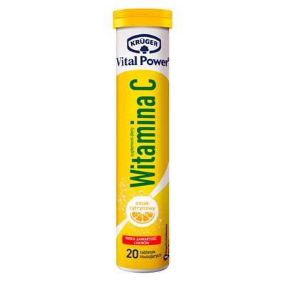 KRUGER Witamina C Tabletki musujące o smaku cytrynowym 84 g (20 sztuk)