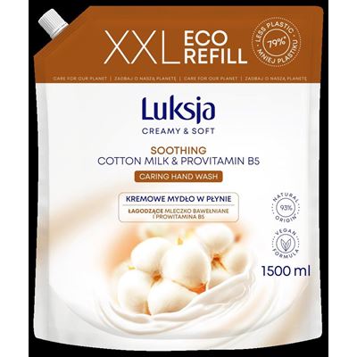 Luksja Mydło w płynie Creamy Cotton Milk & Provitamin B5 zapas 1,5 l