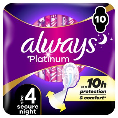always Platinum Secure Night (rozmiar 4) Podpaski ze skrzydełkami 10 sztuk