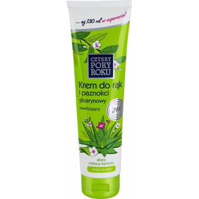 CZTERY PORY ROKU Aloes i Zielona Herbata Krem do rąk i paznokci glicerynowy wygładający 130 ml