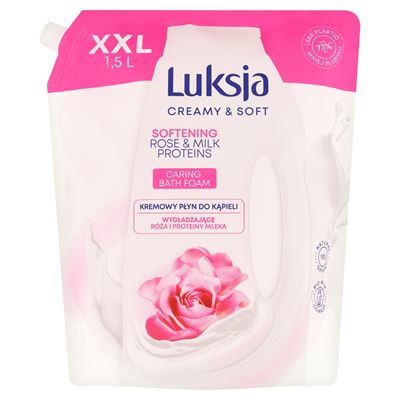 Luksja Creamy & Soft Kremowy płyn do kąpieli róża 1,5 l
