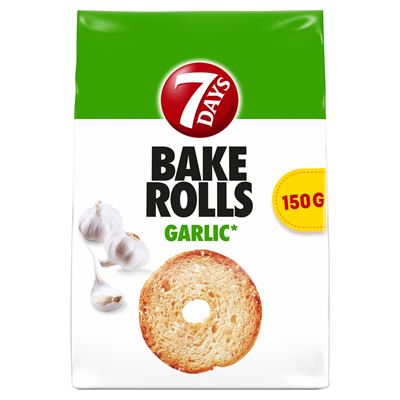 7DAYS Bake Rolls Chrupki chlebowe z czosnkiem suszonym 150 g