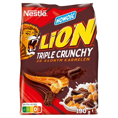 LION Trio Crunchy Płatki śniadaniowe 190 g