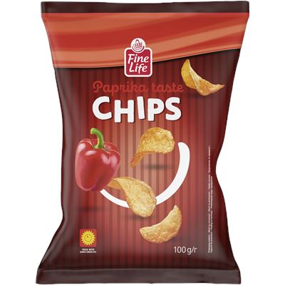 FineLife Chipsy o smaku papryki 100g