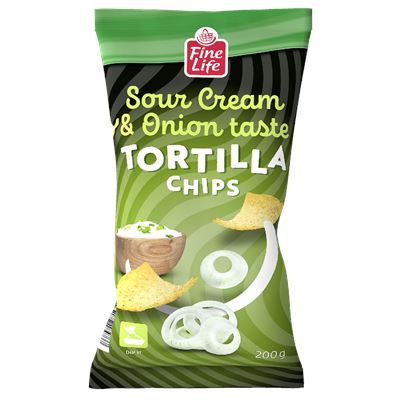 Fine Life Śmietana z cebulą Chipsy Tortilla 200g