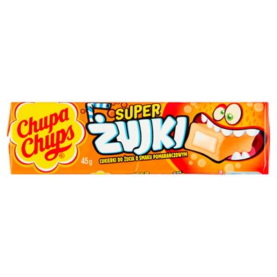 Chupa Chups Super Żujki cukierki do żucia o smaku pomarańczowym 45g