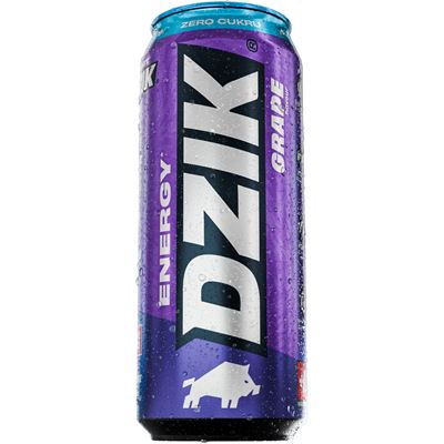 DZIK Gazowany napój energetyczny zero Grape 24 x 500 ml