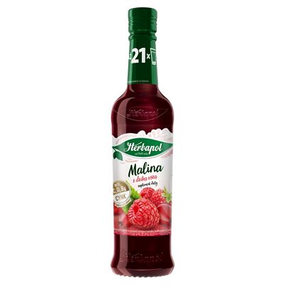 Herbapol Syrop Malina z dziką różą 420ml butelka szklana
