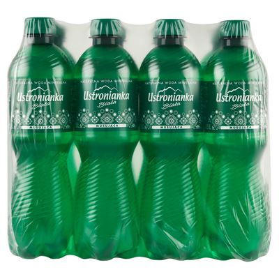 Ustronianka Biała Naturalna woda mineralna musująca 12 x 500 ml [kaucja]