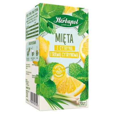 Herbapol Mięta z cytryną i trawą cytrynową 20 torebek 30 g